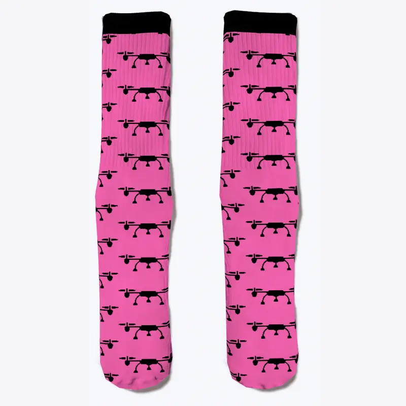 Pretty in pink drone socks